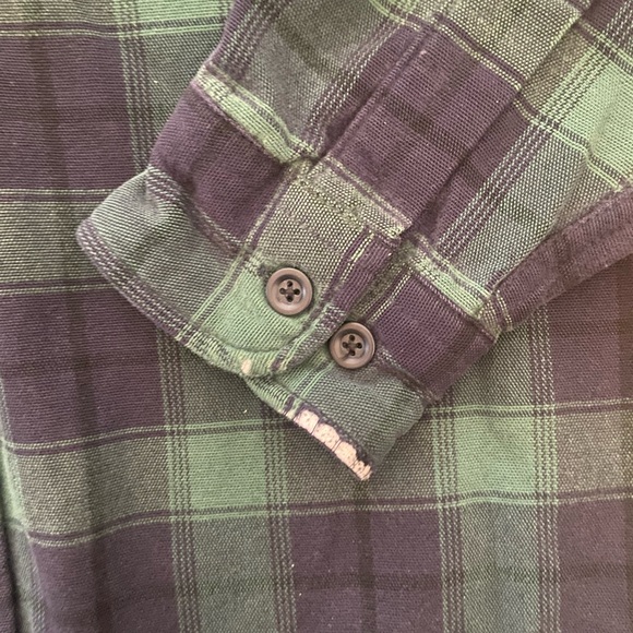 Vintage Men’s L.L. Bean Chamois Cloth Blue and Green Flannel Traditional Fit - Picture 3 of 4